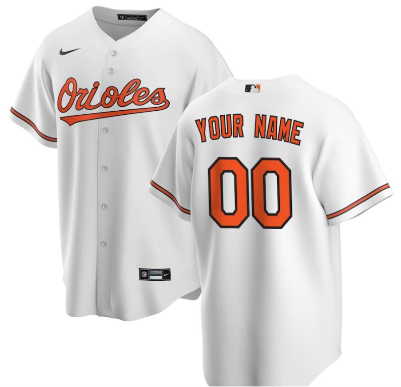 Men's Baltimore Orioles Active Player Custom White Base Stitched Jersey